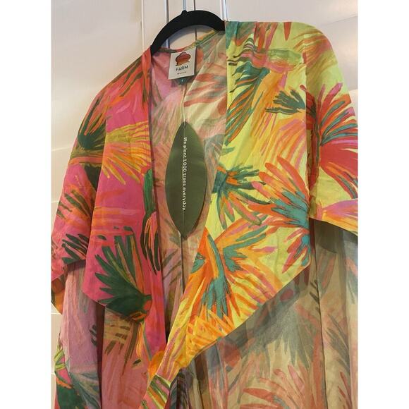 Farm Rio Beach Wrap Sarong Skirt Swimsuit Cover Up Dress S NWT $220 Painted Bird - Picture 5 of 8